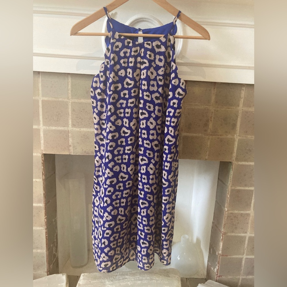 Print Shift Dress with front pleat